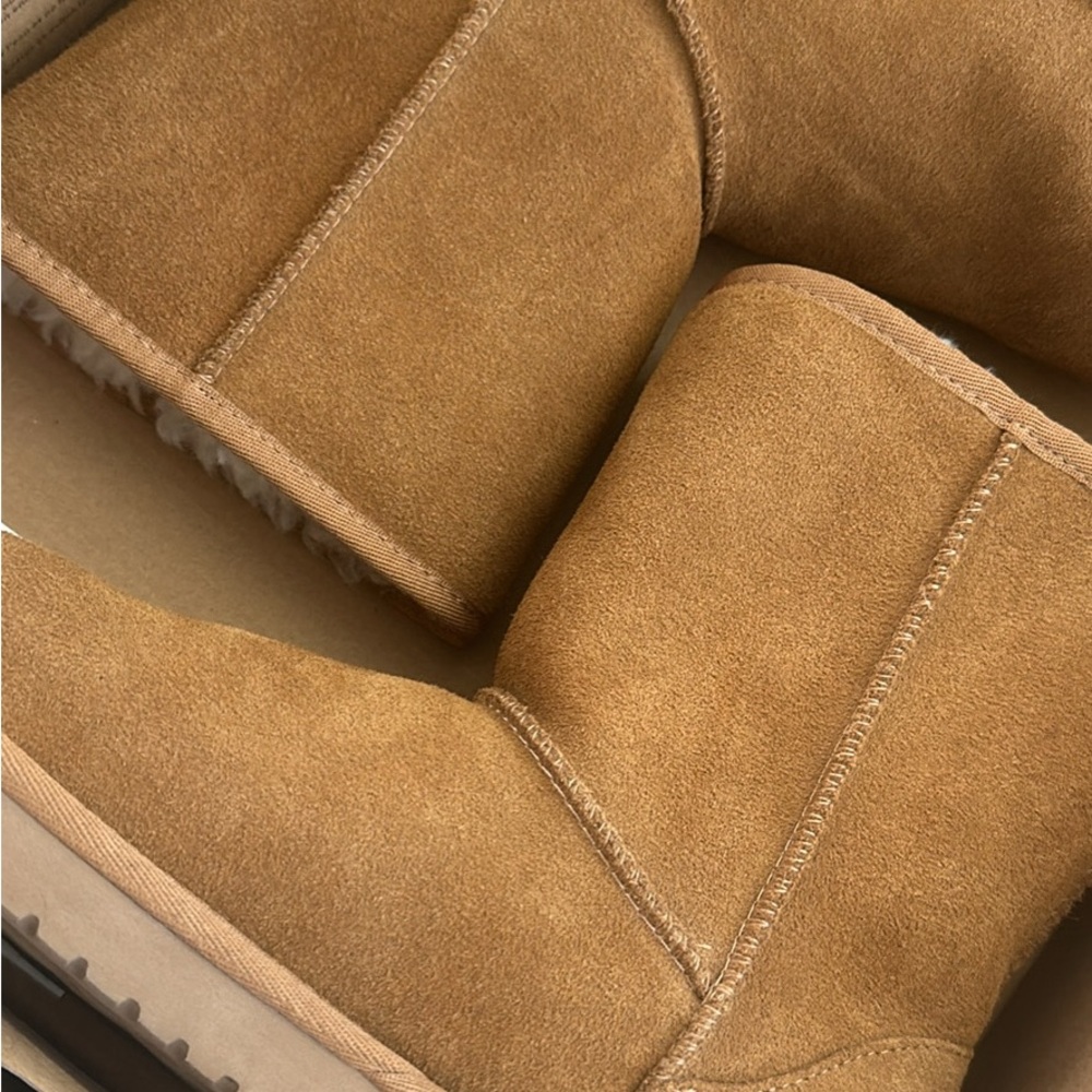 UGG Brown Ankle Boots Plush Suede